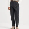 Brunello Cucinelli Hose in Leisure Fit aus Schurwollflanell | Herren Hosen