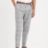 Brunello Cucinelli Hose in Leisure Fit aus Tweed in Prince-of-Wales-Karomuster aus Seide, Wolle und Kaschmir mit Bundfalten | Herren Hosen