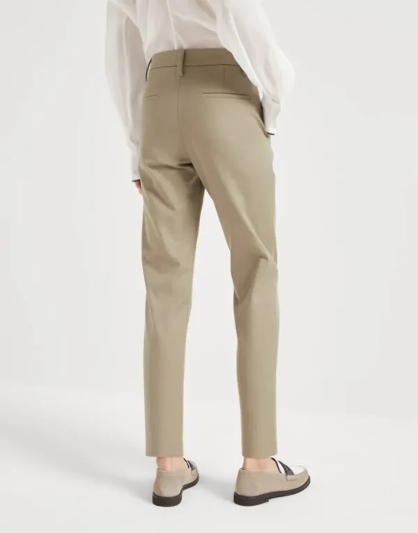 Brunello Cucinelli Hose in Slim Fit aus Baumwollcover mit Stretch | Damen Hosen