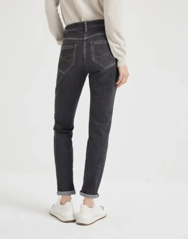 Brunello Cucinelli Hose in Slim Fit aus Denim mit Stretch | Damen Denim