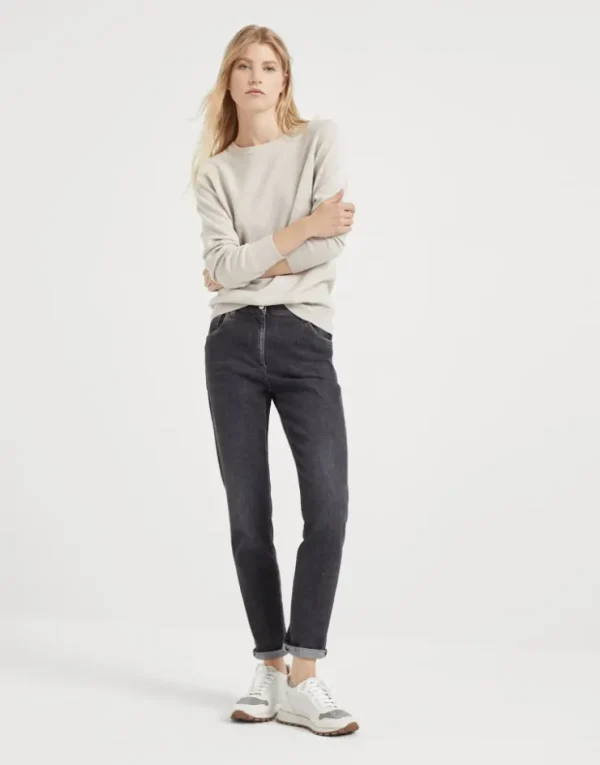 Brunello Cucinelli Hose in Slim Fit aus Denim mit Stretch | Damen Denim