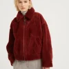 Brunello Cucinelli Jacke aus Curly-Shearling mit Shiny Zipper Pull | Damen Mäntel & Jacken