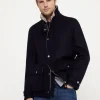 Brunello Cucinelli Jacke aus doppeltem Wollbiber mit Besatz aus Cordsamt | Herren Mäntel & Jacken