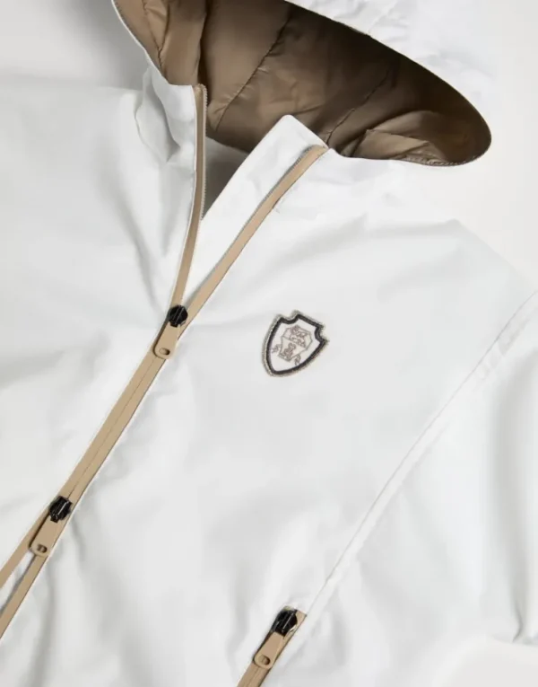 Brunello Cucinelli Jacke aus Nylon mit Logo und Kapuze | Kinder Mäntel & Jacken