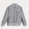 Brunello Cucinelli Jacke aus Nylon mit Reißverschluss und Tennis-Badge | Kinder Travelwear