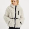 Brunello Cucinelli Jacke aus Plush-Kaschmirshearling mit Kapuze, Gürtel und Shiny Zipper Pull | Damen Travelwear | Mäntel & Jacken