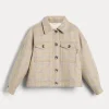 Brunello Cucinelli Jacke mit vier Taschen in Prince-of-Wales-Karo aus Flanell in Schurwolle und Sparkling-Mohair mit Wattierung aus Thermore® und Monili | Kinder Mäntel & Jacken