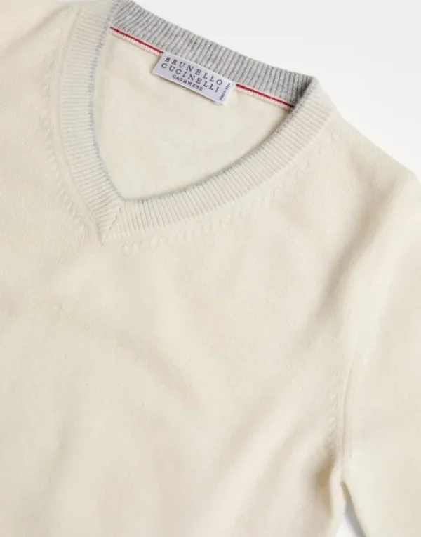 Brunello Cucinelli Kaschmirpullover mit V-Ausschnitt | Kinder Strickwaren