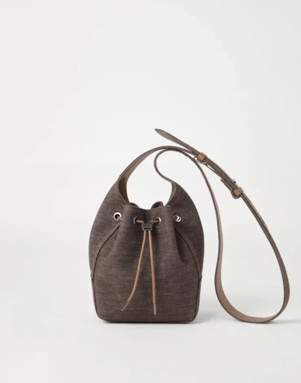 Brunello Cucinelli Kleine BC Duo Bucket-Bag aus No-Fade-Denim | Damen Umhängetaschen & Rucksäcke