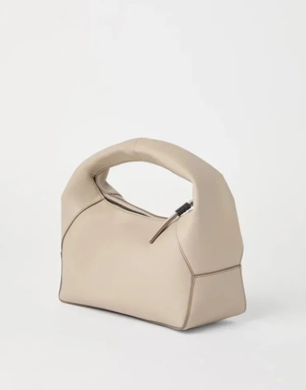 Brunello Cucinelli Kleine BC Duo Hobo-Bag aus Kalbsleder | Damen Handtaschen & Shopper