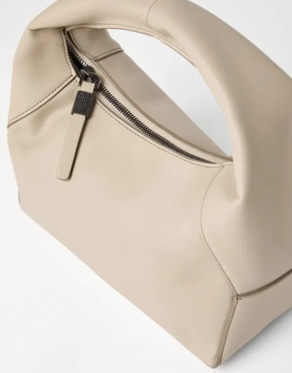 Brunello Cucinelli Kleine BC Duo Hobo-Bag aus Kalbsleder | Damen Handtaschen & Shopper