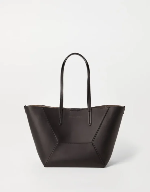 Brunello Cucinelli Kleine BC Duo-Tasche aus Kalbsleder mit Monili | Damen Handtaschen & Shopper