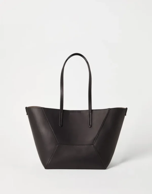 Brunello Cucinelli Kleine BC Duo-Tasche aus Kalbsleder mit Monili | Damen Handtaschen & Shopper