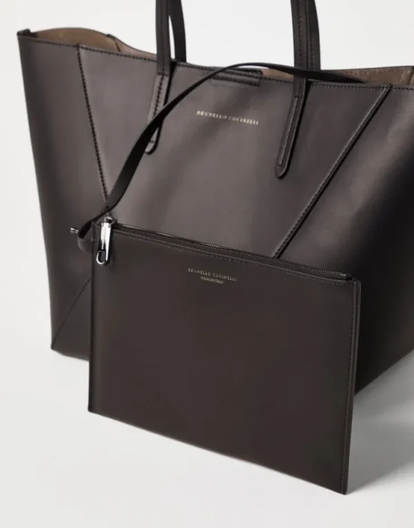 Brunello Cucinelli Kleine BC Duo-Tasche aus Kalbsleder mit Monili | Damen Handtaschen & Shopper