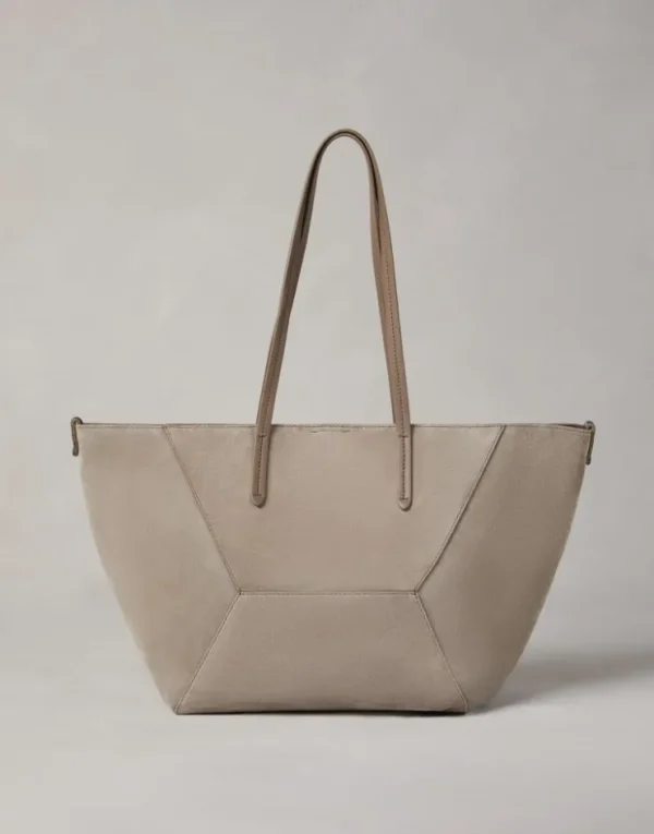 Brunello Cucinelli Kleine BC Duo-Tasche aus Veloursleder mit Monili | Damen Handtaschen & Shopper