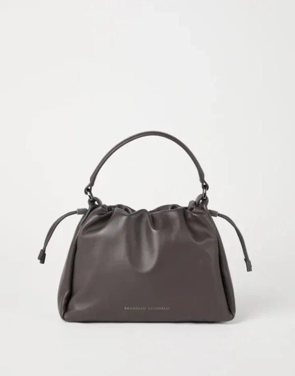 Brunello Cucinelli Kleine Mellow Bucket-Bag aus Softleder mit Monili | Damen Umhängetaschen & Rucksäcke