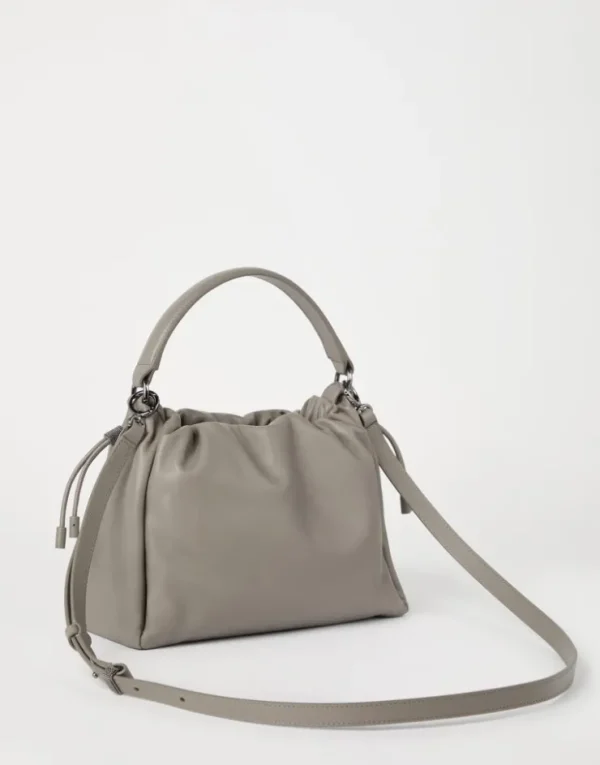 Brunello Cucinelli Kleine Mellow Bucket-Bag aus Softleder mit Monili | Damen Umhängetaschen & Rucksäcke