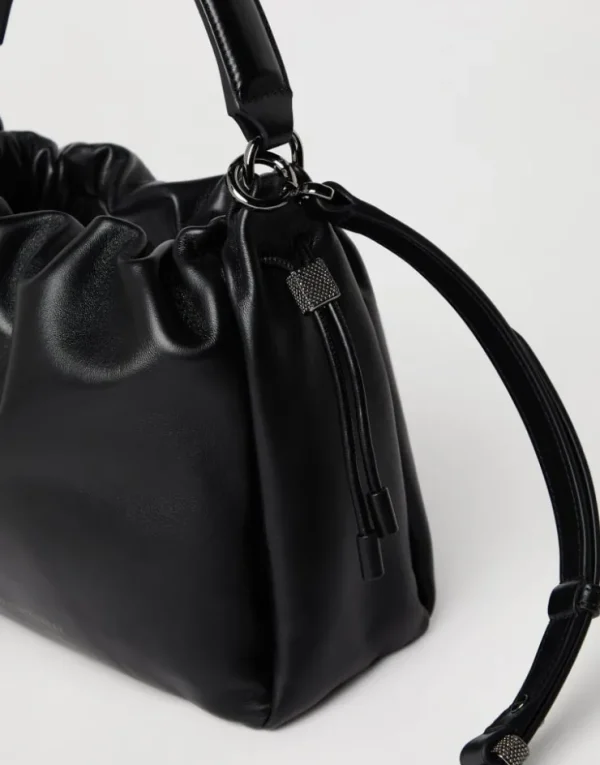 Brunello Cucinelli Kleine Mellow Bucket-Bag aus Softleder mit Monili | Damen Umhängetaschen & Rucksäcke