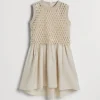 Brunello Cucinelli Layered-Kleid aus Dazzling Mosaic Embroidery-Strick und Baumwollpopeline | Kinder Kleider & Jumpsuits