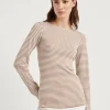 Brunello Cucinelli Leichter gestreifter Pullover aus Kaschmir und Sparkling-Seide | Damen Strickwaren