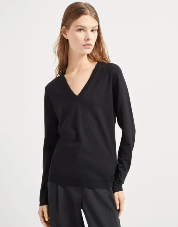 Brunello Cucinelli Leichter Pullover aus Kaschmir und Sparkling-Seide | Damen Strickwaren