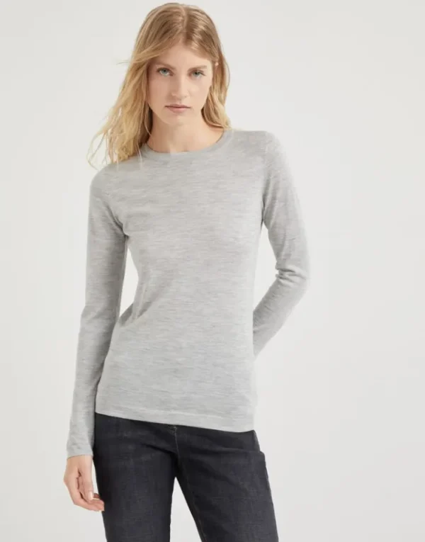 Brunello Cucinelli Leichter Pullover aus Kaschmir und Seide | Damen Strickwaren