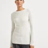 Brunello Cucinelli Leichter Pullover aus Kaschmir und Sparkling-Seide in Rippenstrick | Damen Strickwaren