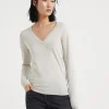 Brunello Cucinelli Leichter Pullover aus Kaschmir und Sparkling-Seide | Damen Strickwaren