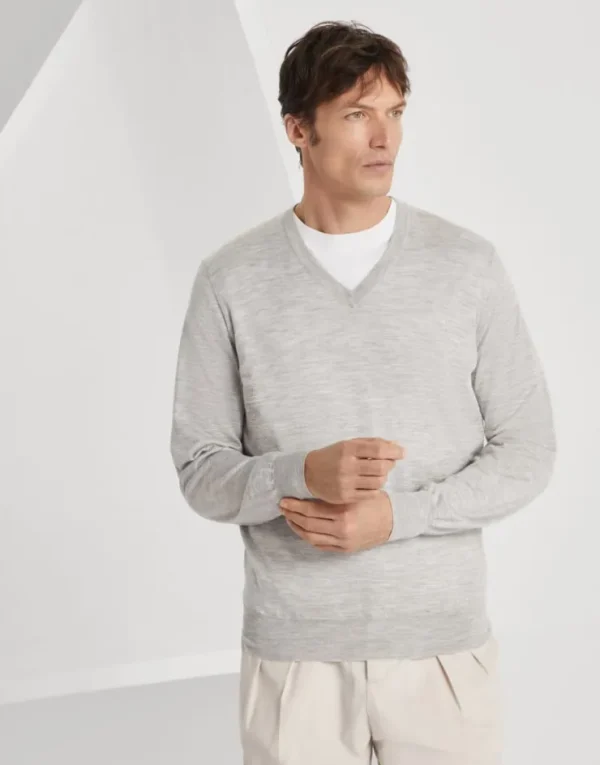 Brunello Cucinelli Leichter Pullover aus Kaschmir und Seide | Herren Strickwaren