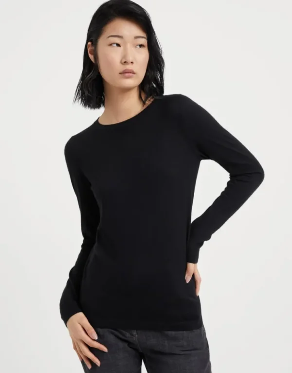 Brunello Cucinelli Leichter Pullover aus Kaschmir und Seide | Damen Strickwaren