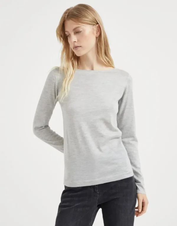 Brunello Cucinelli Leichter Pullover aus Kaschmir und „Sparkling“-Seide | Damen Strickwaren