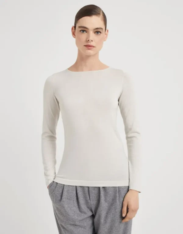 Brunello Cucinelli Leichter Pullover aus Kaschmir und „Sparkling“-Seide | Damen Strickwaren