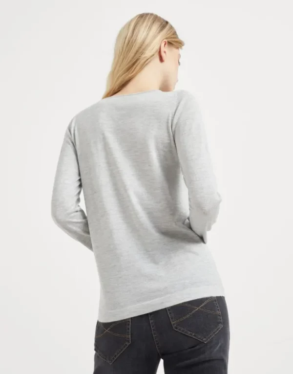 Brunello Cucinelli Leichter Pullover aus Kaschmir und „Sparkling“-Seide | Damen Strickwaren