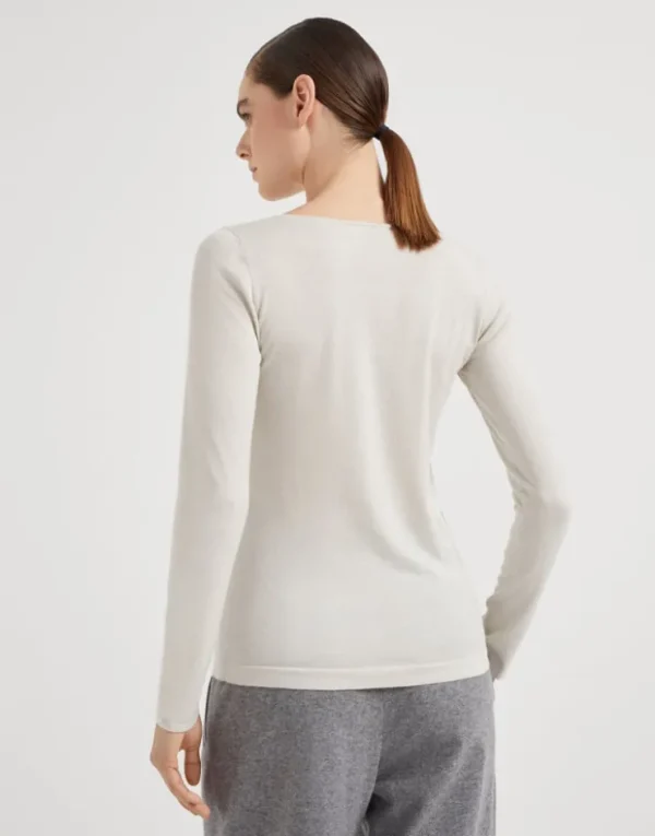 Brunello Cucinelli Leichter Pullover aus Kaschmir und „Sparkling“-Seide | Damen Strickwaren