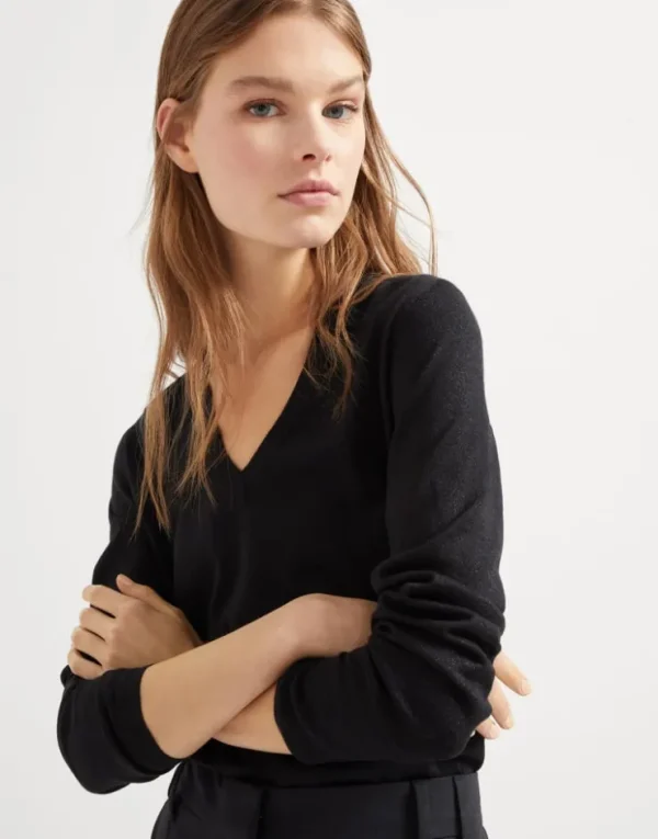 Brunello Cucinelli Leichter Pullover aus Kaschmir und Sparkling-Seide | Damen Strickwaren