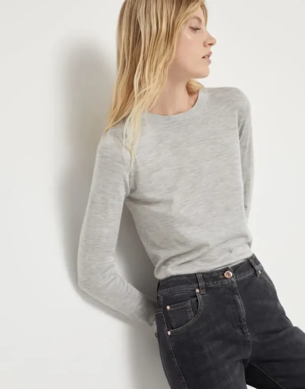 Brunello Cucinelli Leichter Pullover aus Kaschmir und Seide | Damen Strickwaren