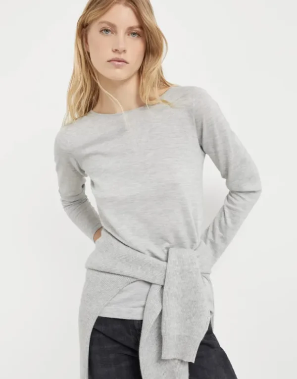 Brunello Cucinelli Leichter Pullover aus Kaschmir und „Sparkling“-Seide | Damen Strickwaren