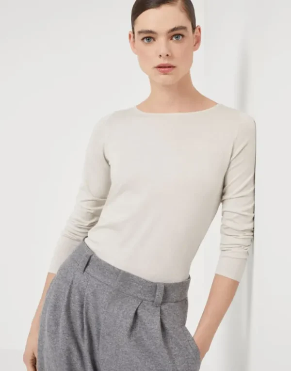 Brunello Cucinelli Leichter Pullover aus Kaschmir und „Sparkling“-Seide | Damen Strickwaren