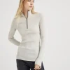 Brunello Cucinelli Leichter Pullover aus Schurwolle und Kaschmir in Patentstrick mit Precious Half Zip | Damen Strickwaren