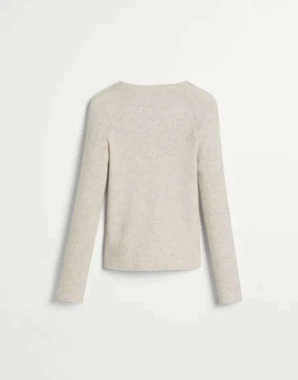 Brunello Cucinelli Leichter Pullover aus Sparkling-Kaschmir in Rippenstrick | Kinder Strickwaren