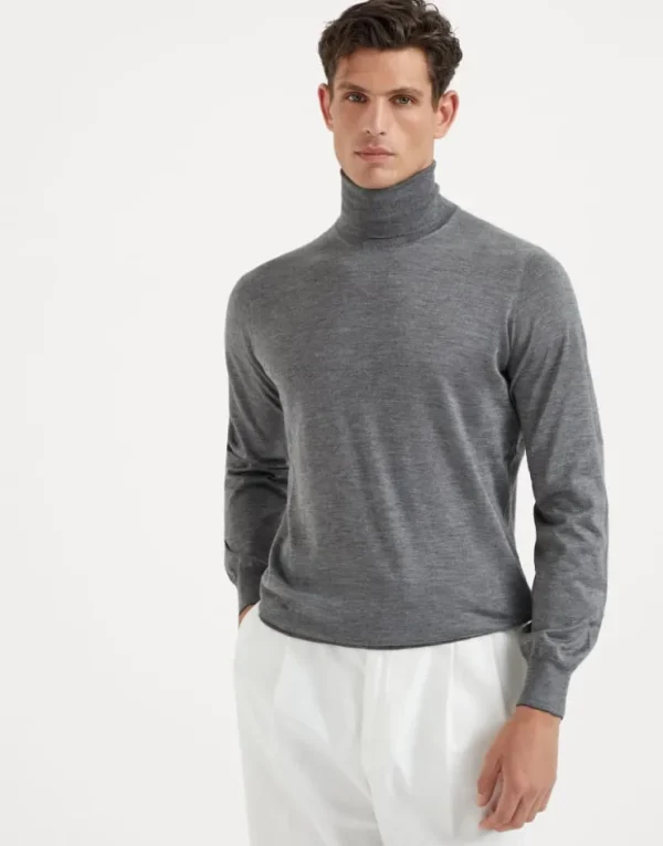 Brunello Cucinelli Leichter Rollkragenpullover aus Kaschmir und Seide | Herren Strickwaren