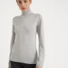 Brunello Cucinelli Leichter Rollkragenpullover aus Kaschmir und Seide | Damen Strickwaren