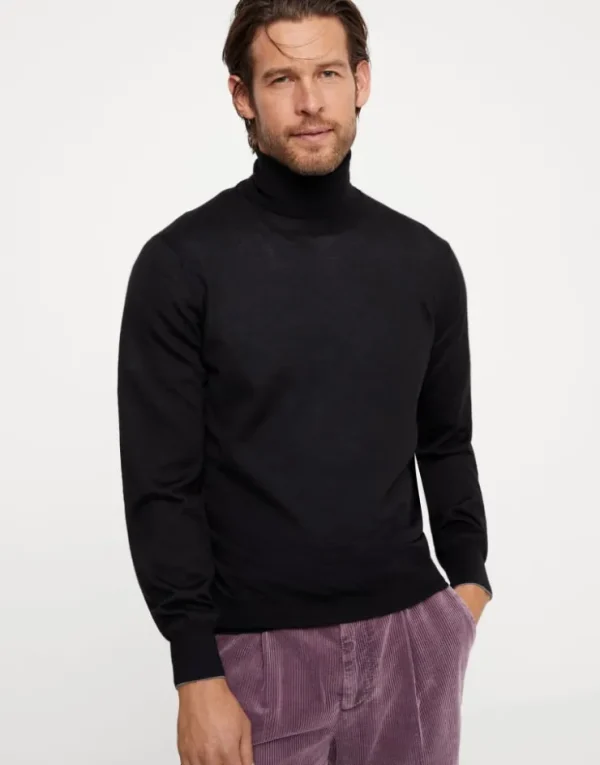 Brunello Cucinelli Leichter Rollkragenpullover aus Kaschmir und Seide | Herren Strickwaren