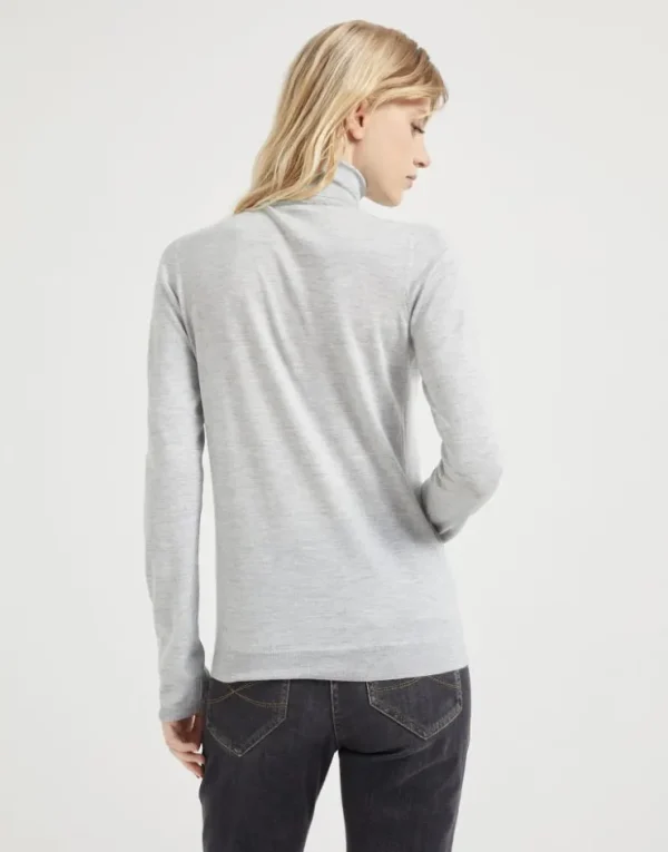 Brunello Cucinelli Leichter Rollkragenpullover aus Kaschmir und Sparkling-Seide | Damen Strickwaren