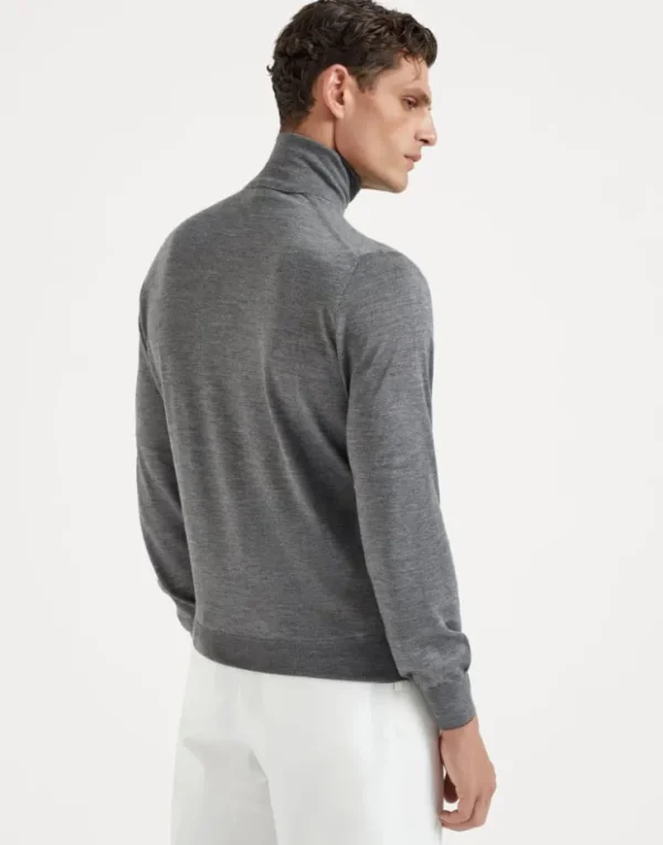 Brunello Cucinelli Leichter Rollkragenpullover aus Kaschmir und Seide | Herren Strickwaren