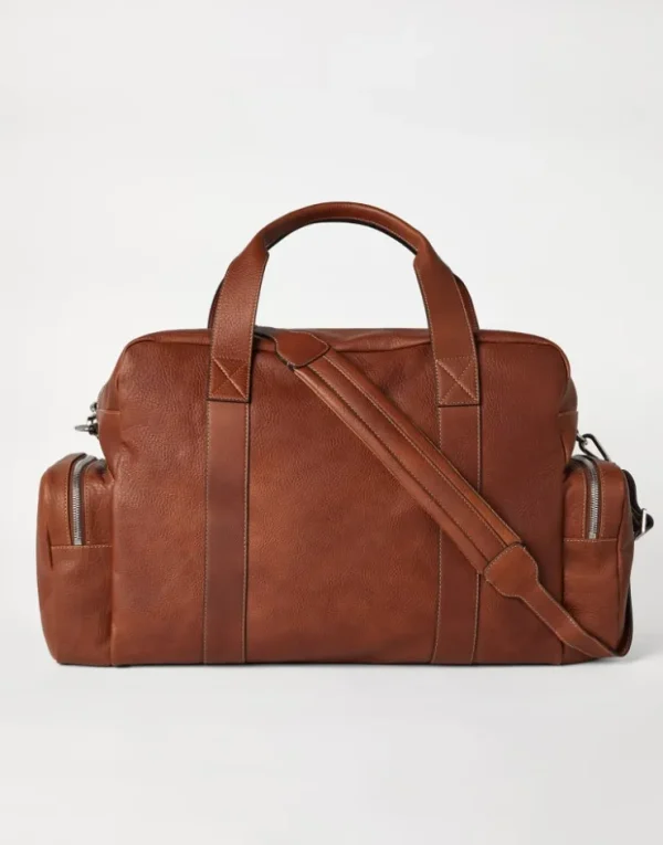 Brunello Cucinelli Leisure Bag aus genarbtem Kalbsleder | Herren Taschen