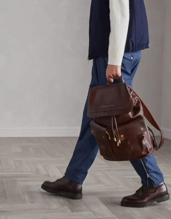 Brunello Cucinelli Leisure-Rucksack aus Kalbsleder | Herren Taschen