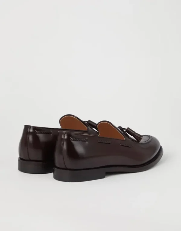 Brunello Cucinelli Loafers aus Antik-Kalbsleder mit Quasten | Herren Mokassins