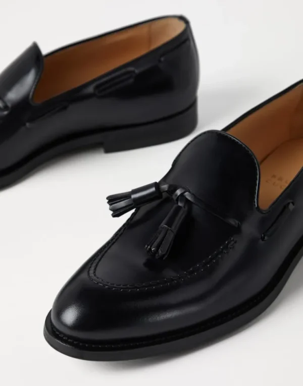 Brunello Cucinelli Loafers aus Antik-Kalbsleder mit Quasten | Herren Mokassins