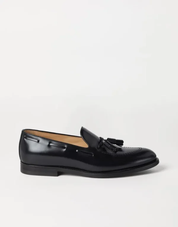 Brunello Cucinelli Loafers aus Antik-Kalbsleder mit Quasten | Herren Mokassins